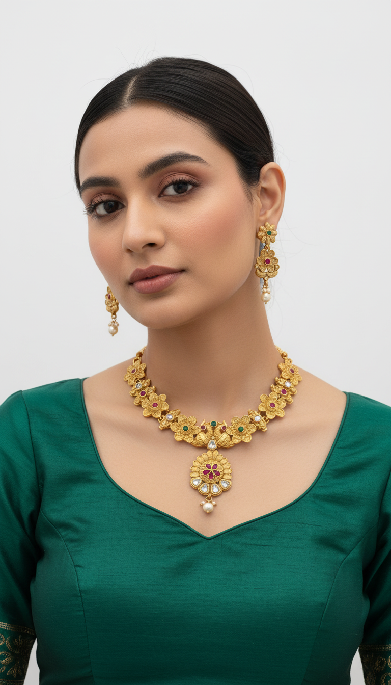 Beautiful 1Gram Goldplated necklace set with earings