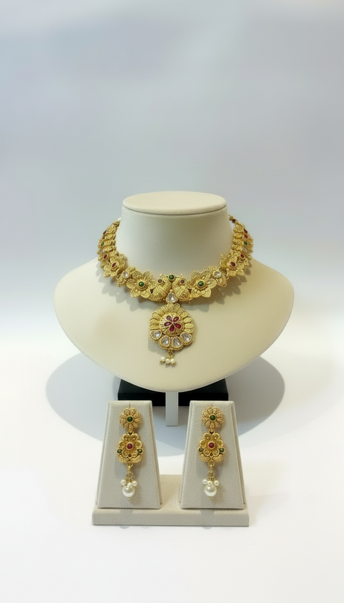 Beautiful 1Gram Goldplated necklace set with earings