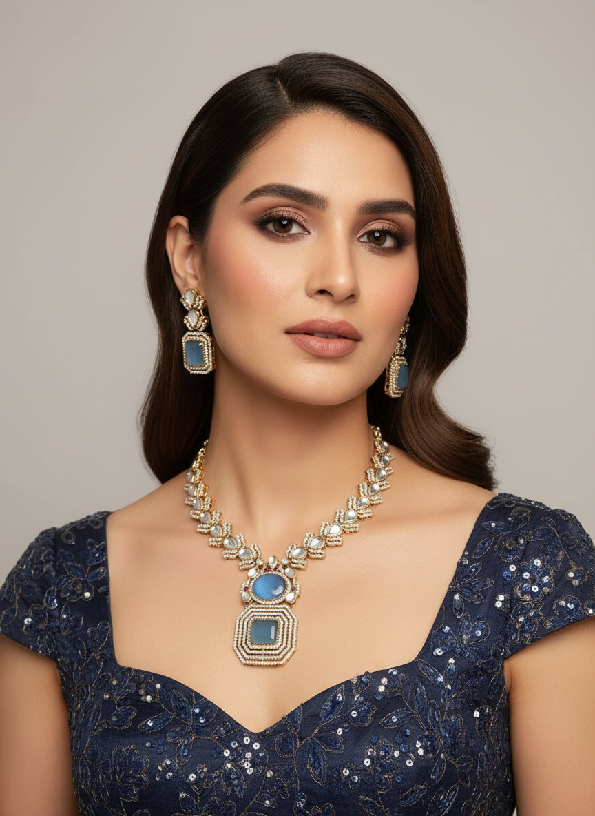 Beautiful statement necklace set with earrings