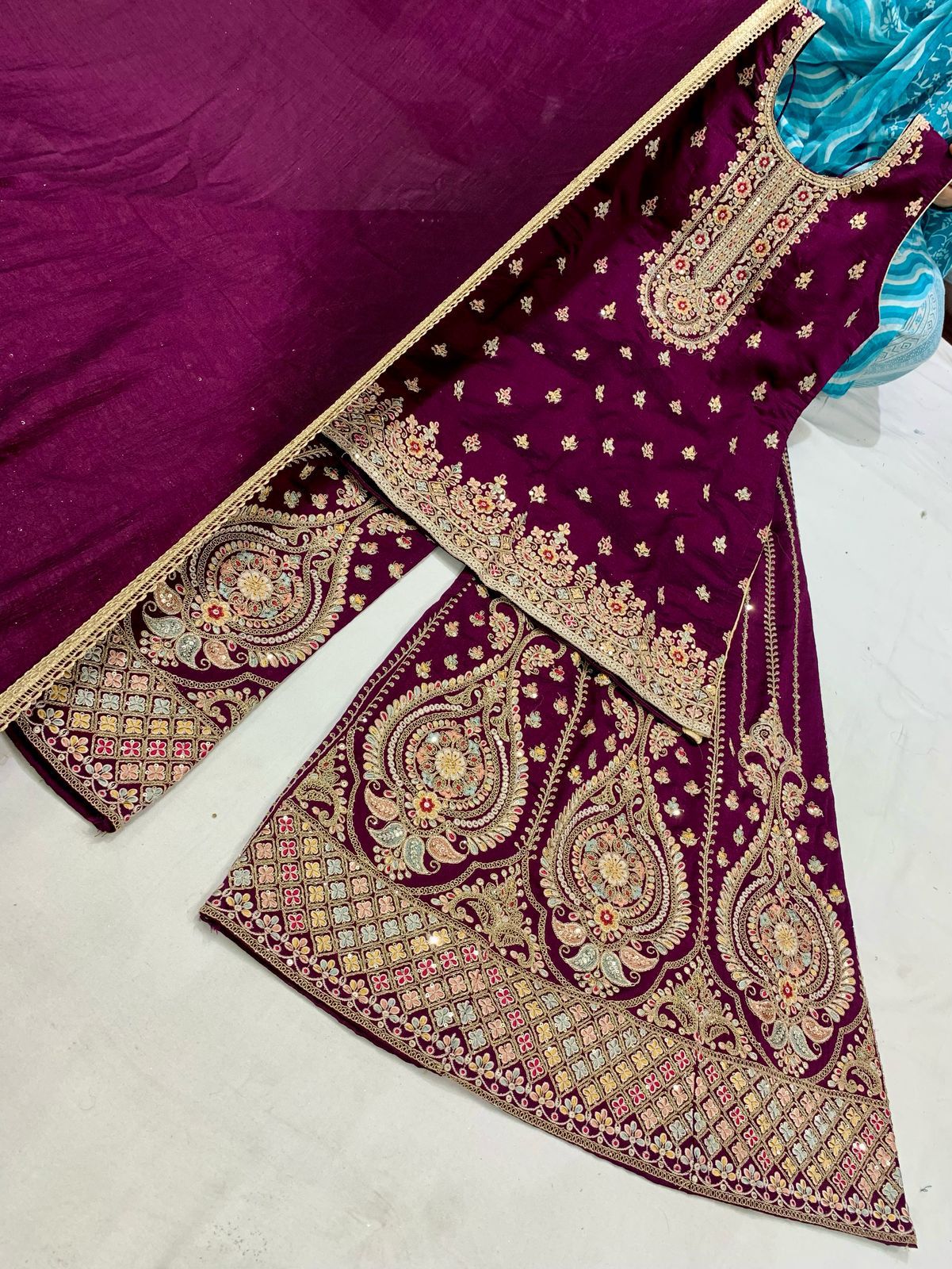 Partywear plazo suit