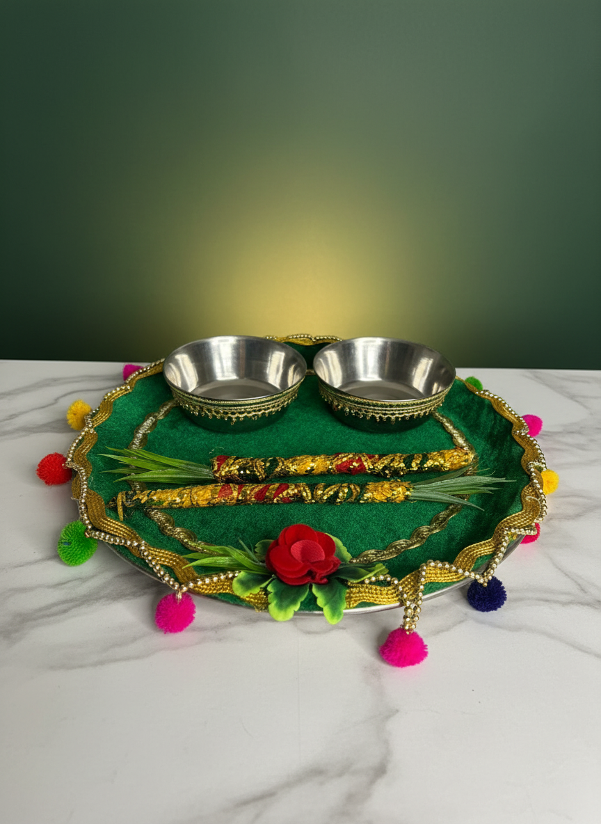 Haldi -mehndi thalli set