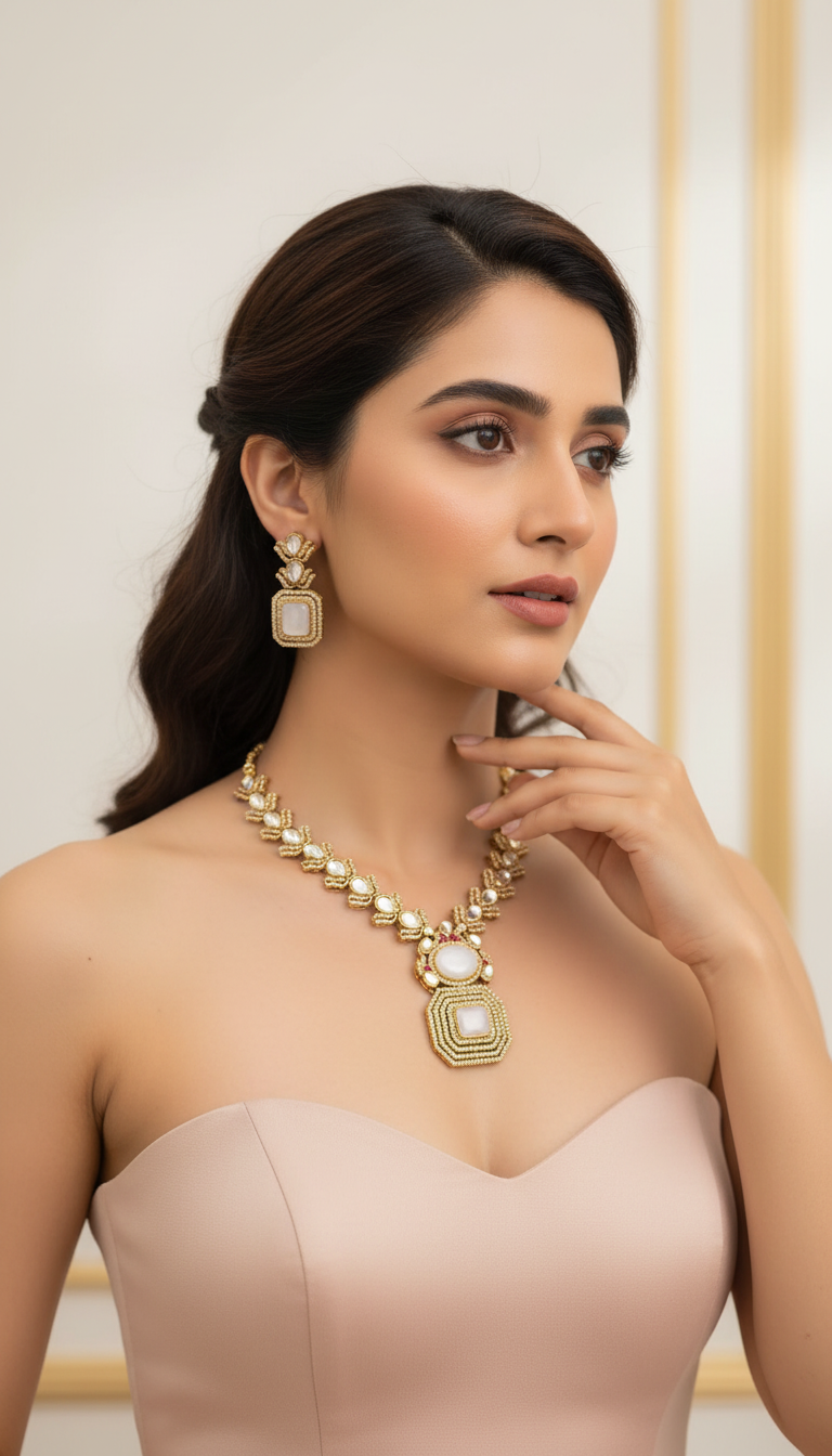 Beautiful statement necklace set with earrings