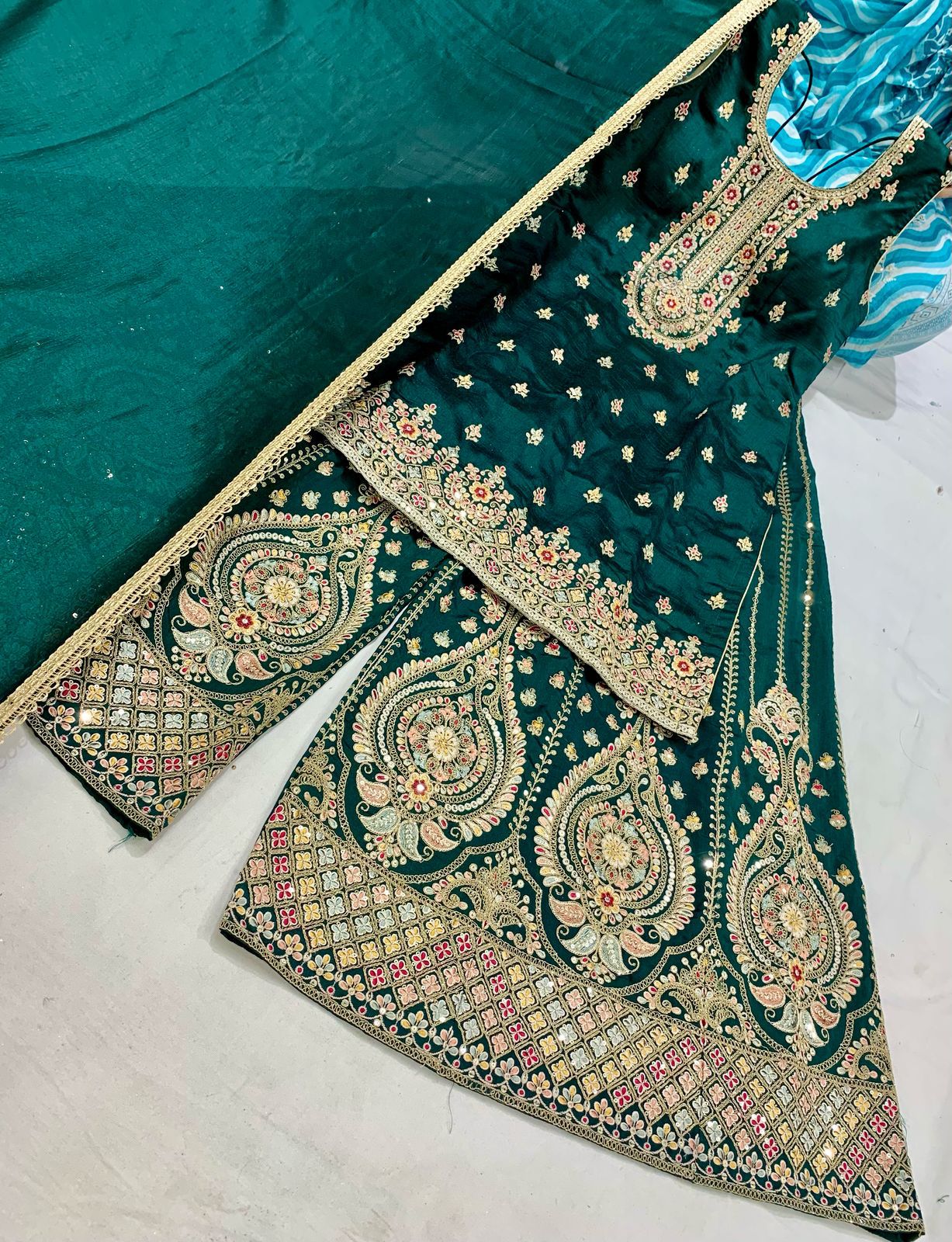 Partywear plazo suit