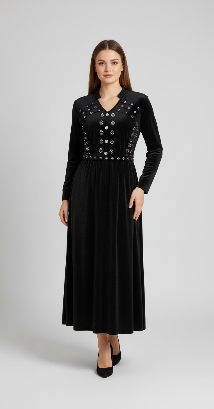 Velvet long dress