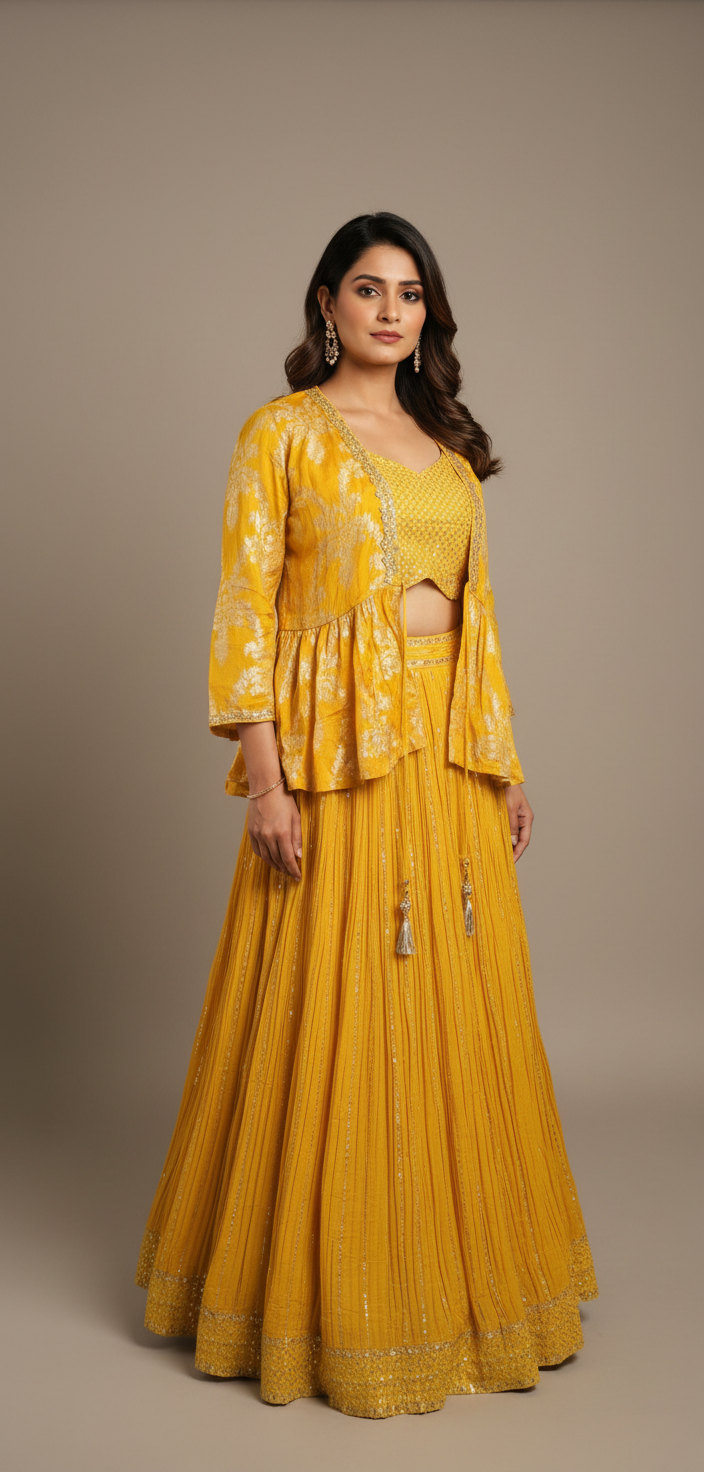 Lehnga choli in 2 in 1 style