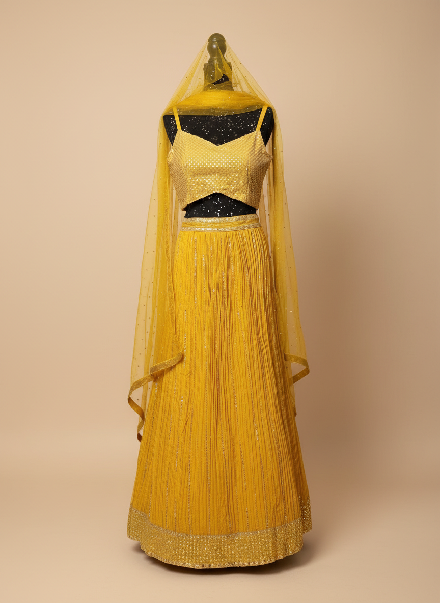 Lehnga choli in 2 in 1 style