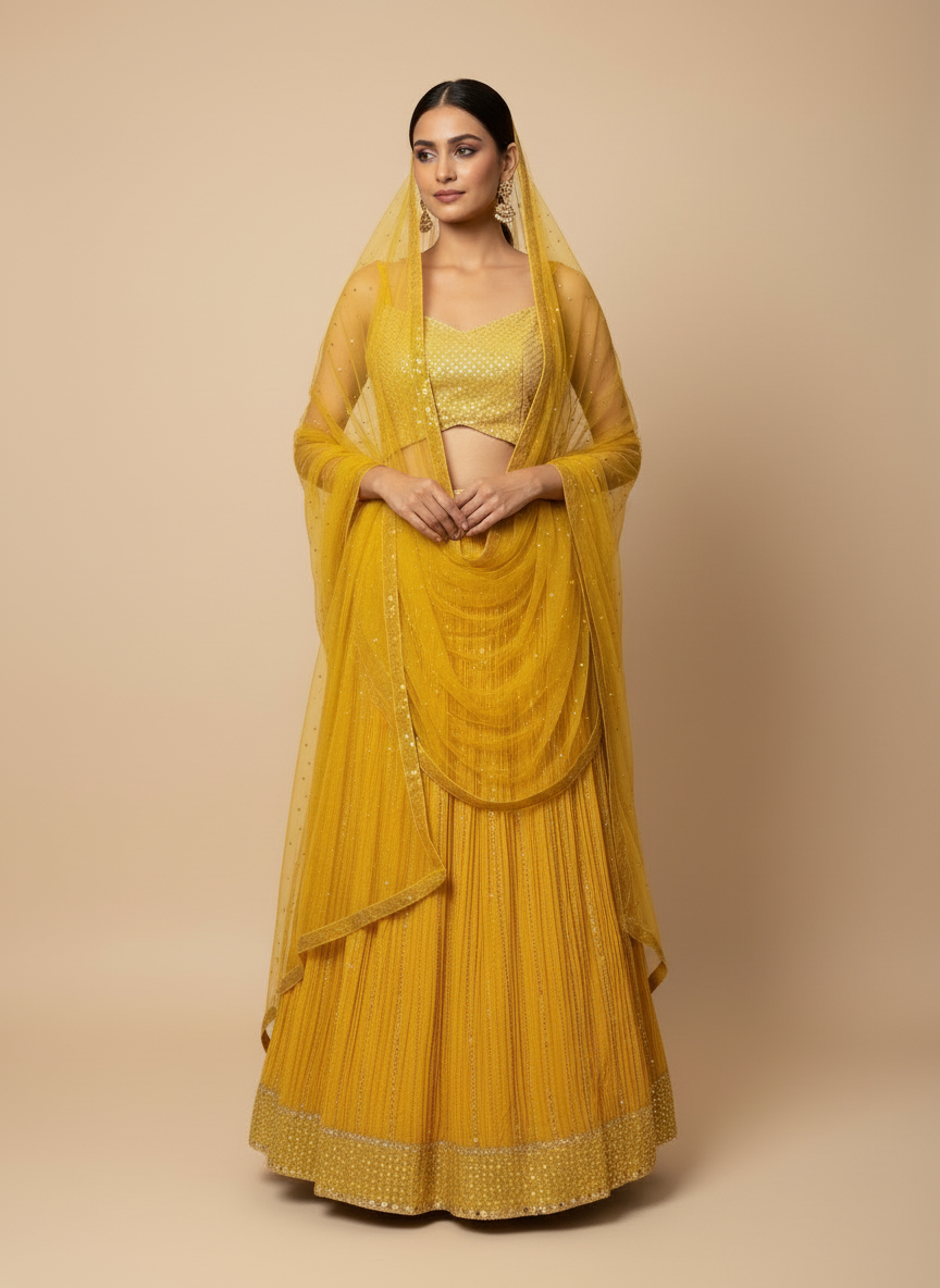 Lehnga choli in 2 in 1 style