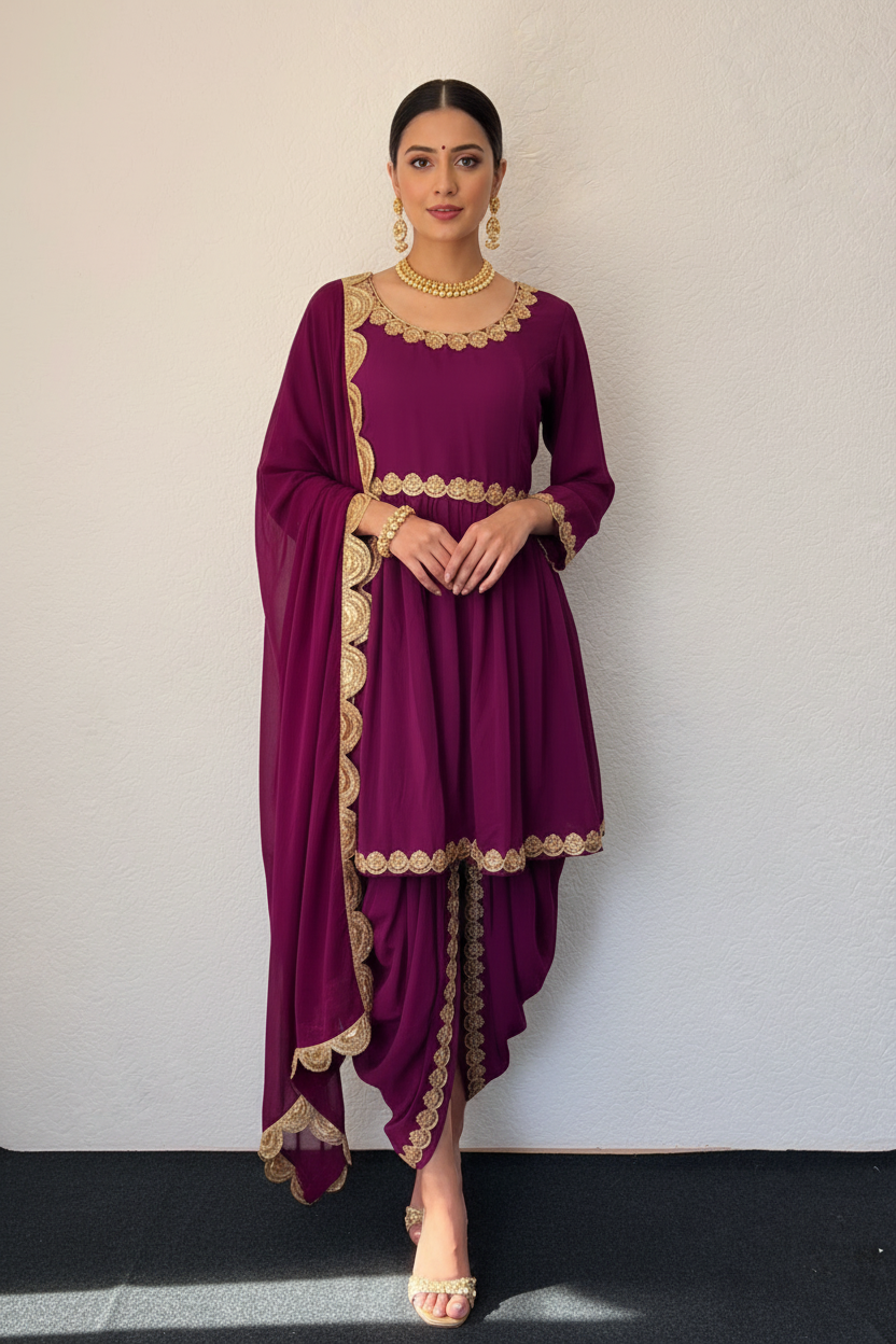 Beautiful dhoti suit